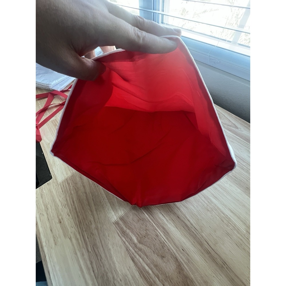 Set of 4 Sublimation Blank Santa Bags, Santa Sacks With Red Ribbon Tie - Picture 3 of 4